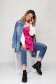 Bluza dama SunShine roz din bumbac cu croi larg accesorizata cu cordon 3 - StarShinerS.ro