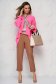 Bluza dama SunShine roz office cu croi larg plisata cu guler tip esarfa 3 - StarShinerS.ro