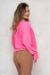 Bluza dama SunShine roz office cu croi larg plisata cu guler tip esarfa 2 - StarShinerS.ro