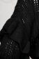 Pulover SunShine negru tricotat transparent cu croi larg si volanase la maneci 4 - StarShinerS.ro
