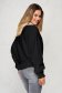 Bluza dama SunShine neagra casual din tricot reiat elastic si fin cu volanase 3 - StarShinerS.ro