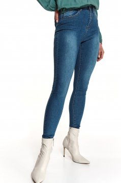 Blue trousers denim conical high waisted