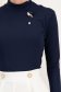 Maleta din lycra pufos bleumarin mulata cu guler inalt accesorizata cu brosa - StarShinerS 4 - StarShinerS.ro