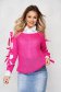 Fuchsia sweater knitted with bow accessories casual loose fit 1 - StarShinerS.com