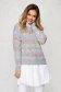 Bluza dama gri casual tricotata cu croi larg cu imprimeuri grafice 1 - StarShinerS.ro
