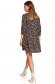 Black dress with floral print loose fit short cut with ruffle details thin fabric 3 - StarShinerS.com