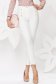 Trousers white office conical high waisted slightly elastic fabric with button accessories 1 - StarShinerS.com