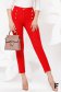 Trousers red office conical high waisted slightly elastic fabric with button accessories 1 - StarShinerS.com
