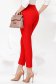 Trousers red office conical high waisted slightly elastic fabric with button accessories 2 - StarShinerS.com