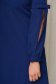 Rochie albastru-inchis office din stofa usor elastica cu croi larg cu maneci bufante crapate si cu fundita 4 - StarShinerS.ro
