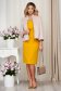 Dress yellow office short cut straight with metalic accessory 3 - StarShinerS.com