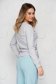 Grey women`s blouse cotton with crystal embellished details loose fit 2 - StarShinerS.com
