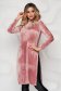 Bluza dama StarShinerS roz prafuit mulata din plus elastic cu slit lateral 2 - StarShinerS.ro