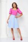 Light-Blue Elastic Fabric Skirt in A-Line with Pockets - StarShinerS 4 - StarShinerS.com