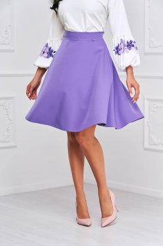StarShinerS purple skirt high waisted elegant cloche midi with pockets without clothing