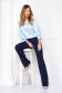 Navy blue flared long trousers made of slightly elastic fabric with high waist - StarShinerS 1 - StarShinerS.com