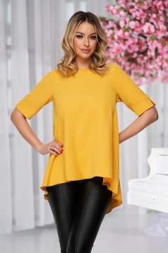 StarShinerS mustard loose fit asymmetrical women`s blouse