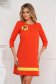 StarShinerS loose fit orange nonelastic fabric dress accessorized with breastpin 1 - StarShinerS.com