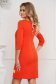 StarShinerS loose fit orange nonelastic fabric dress accessorized with breastpin 2 - StarShinerS.com
