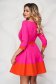 StarShinerS fuchsia short cut cloth dress with 3/4 sleeves 3 - StarShinerS.com