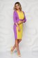 StarShinerS purple elegant midi cloth dress with 3/4 sleeves 3 - StarShinerS.com