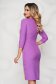 StarShinerS purple elegant midi cloth dress with 3/4 sleeves 2 - StarShinerS.com