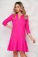 StarShinerS fuchsia short cut loose fit cloth dress with 3/4 sleeves 1 - StarShinerS.com