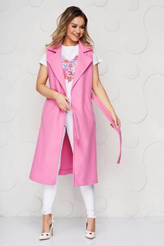 Pink gilet detachable cord lateral pockets with easy cut