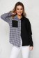 Camasa dama SunShine neagra in carouri cu croi larg nod rasucit in talie 3 - StarShinerS.ro