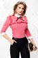 Pink tented slightly elastic fabric office women`s shirt with bow accessories 1 - StarShinerS.com
