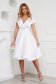 White cloche wrap over front dress 2 - StarShinerS.com
