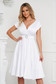 White cloche wrap over front dress 1 - StarShinerS.com