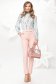 Lightpink trousers elegant conical high waisted with pockets 1 - StarShinerS.com
