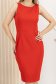 Rochie din stofa elastica rosie pana la genunchi tip creion - StarShinerS 4 - StarShinerS.ro