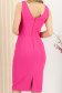Rochie din stofa elastica fuchsia pana la genunchi tip creion - StarShinerS 5 - StarShinerS.ro