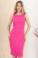 Rochie din stofa elastica fuchsia pana la genunchi tip creion - StarShinerS 1 - StarShinerS.ro