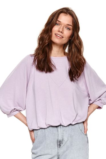 Purple women`s blouse loose fit with 3/4 sleeves
