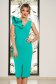 Turquoise dress slightly elastic fabric with ruffle details midi pencil - StarShinerS 1 - StarShinerS.com