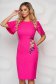 StarShinerS fuchsia elegant pencil dress with embroidery details 1 - StarShinerS.com