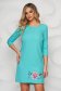 Rochie din stofa usor elastica turcoaz scurta cu un croi drept - StarShinerS 1 - StarShinerS.ro