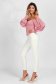 Lightpink women`s blouse elegant asymmetrical tented with puffed sleeves from satin fabric texture 3 - StarShinerS.com