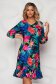 StarShinerS blue dress with floral print with ruffle details straight 1 - StarShinerS.com