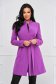 Purple trenchcoat tented short cut elegant accessorized with tied waistband bow accessory 1 - StarShinerS.com