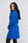 Blue trenchcoat tented short cut elegant accessorized with tied waistband bow accessory 2 - StarShinerS.com