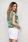 Green t-shirt with floral print casual with rounded cleavage 2 - StarShinerS.com