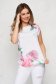 White t-shirt with floral print loose fit from elastic fabric 1 - StarShinerS.com