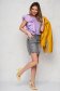 Grey skirt denim with fringes at the bottom embroidered short cut high waisted 4 - StarShinerS.com
