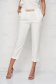 Pantaloni SunShine albi din material neelastic cu croi larg accesorizat cu lant metalic 3 - StarShinerS.ro