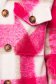 Jacheta tip camasa roz in carouri cu croi larg din material pufos 4 - StarShinerS.ro