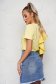 Yellow women`s blouse loose fit short cut with ruffle details voile details 2 - StarShinerS.com